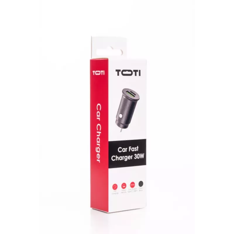 SEEK TOTI 30W Type-C + USB A -autopikalaturi, musta