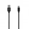 SEEK TOTI USB A - Micro USB, 2m punottu kaapeli, 2A, musta