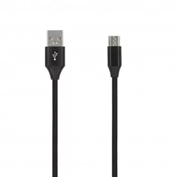 SEEK TOTI USB A - Micro USB, 2m punottu kaapeli, 2A, musta