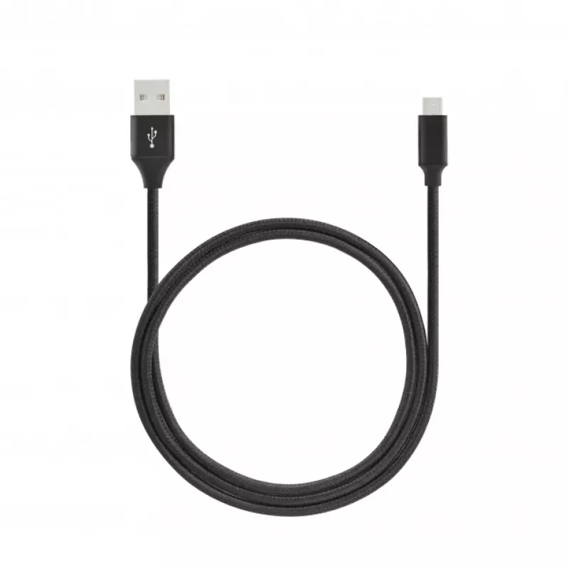 SEEK TOTI USB A - Micro USB, 2m punottu kaapeli, 2A, musta