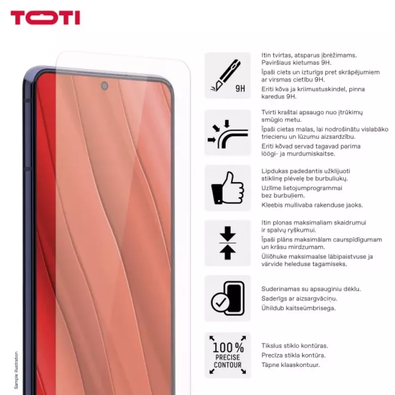 TOTI Tempered Glass 2D -näytönsuojakalvo Samsung Galaxy S24 Plus / S25 Plus
