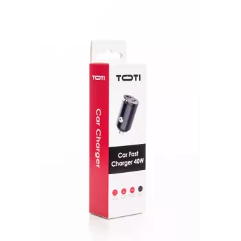 SEEK TOTI 40W Dual Type-C Port Car Fast Charger, musta