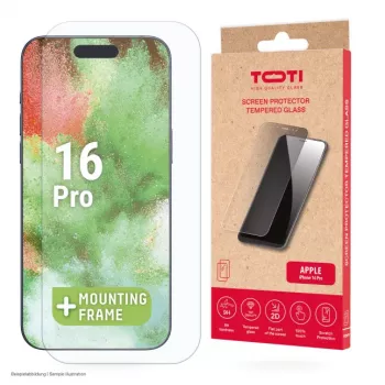 TOTI karkaistu lasi 2D näytönsuoja Full Cover iPhone 16 Pro läpinäkyvä