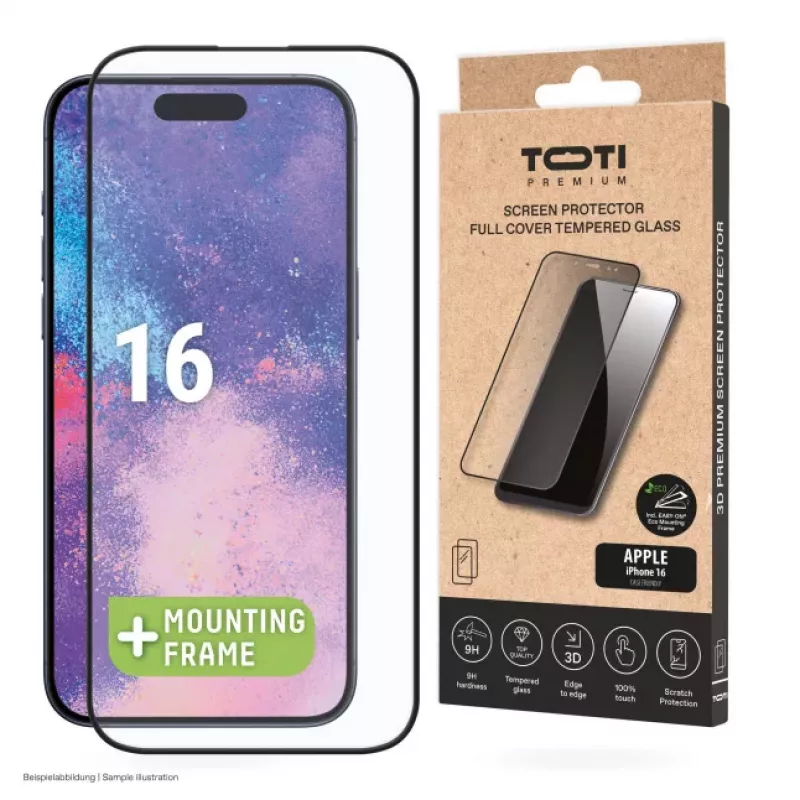 TOTI PREMIUM Premium karkaistu näytönsuojalasi 3D Full Cover Apple iPhone 16