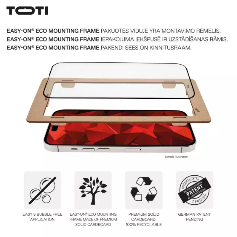 TOTI PREMIUM Premium karkaistu näytönsuojalasi 3D Full Cover Apple iPhone 16