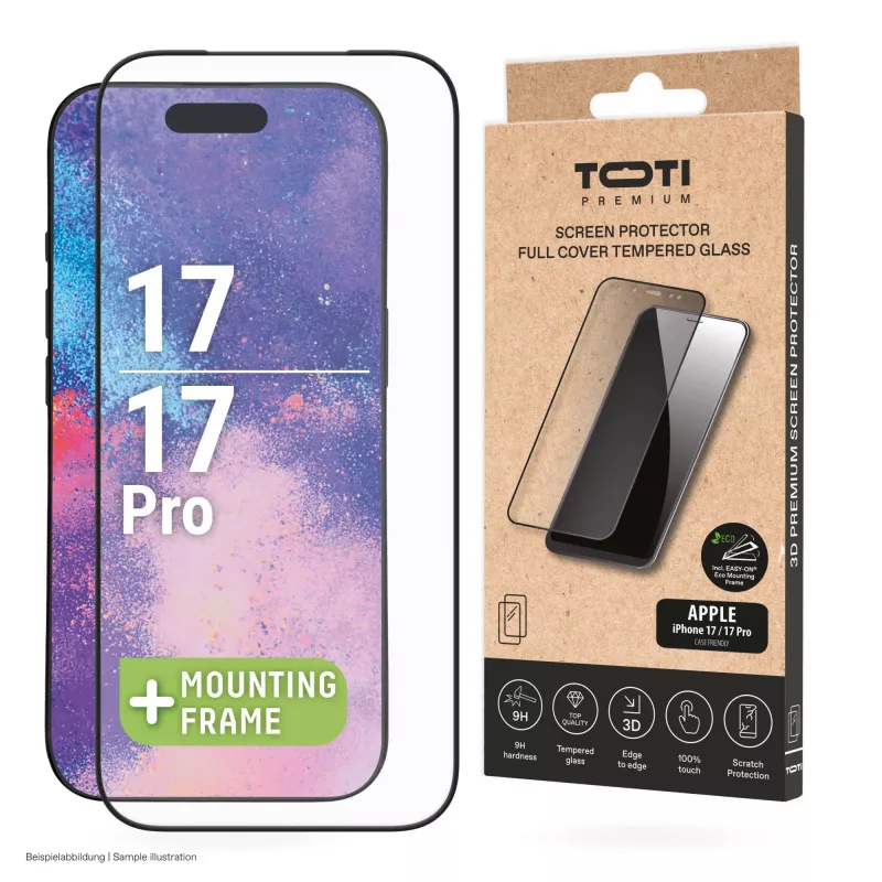 TOTI PREMIUM PREMIUM TEMPERED näytönsuojalasi 3D Full Cover Apple iPhone 17/16 Pro