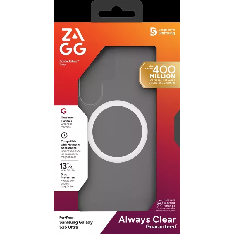ZAGG Protection Bundle Samsung Galaxy S25 Ultralle: kotelo MagSafe-yhteensopiva ja näytönsuojakalvo