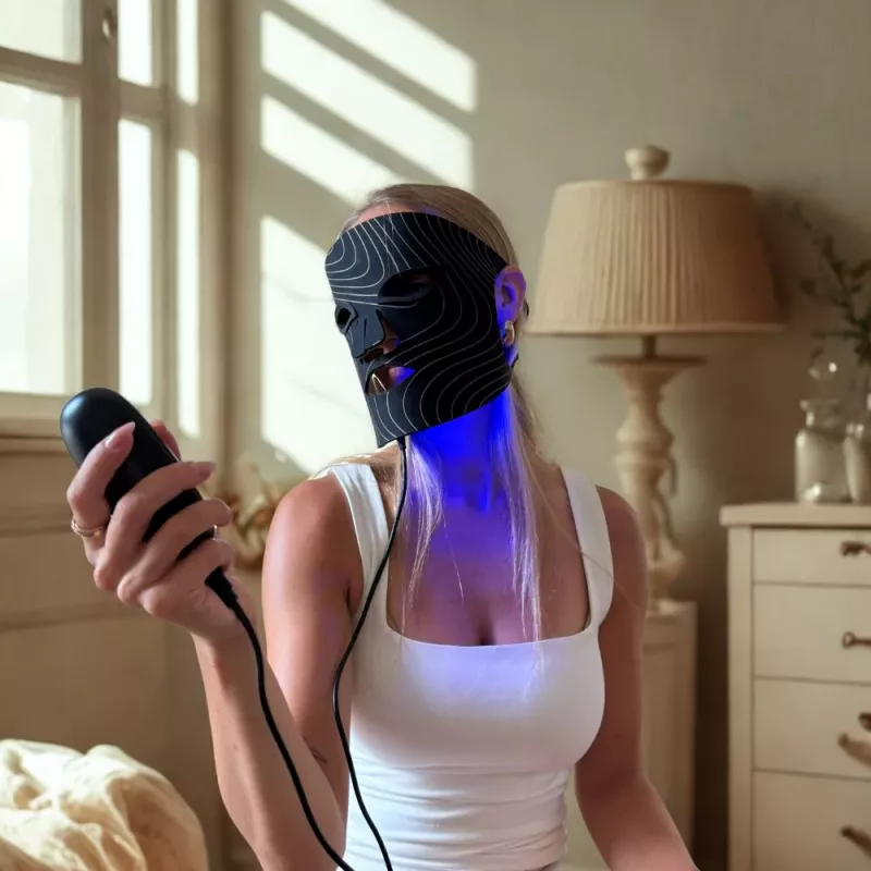 Lunni 7 Colors LED ja lähi-infrapuna valo silikoninen LED-kasvomaski musta
