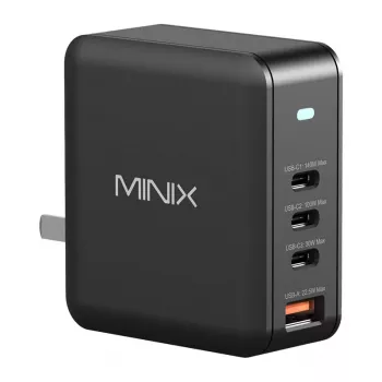 MINIX NEO-P165 GaN-verkkolaturi 3x USB-C ja 1x USB-A liitännöillä 165W