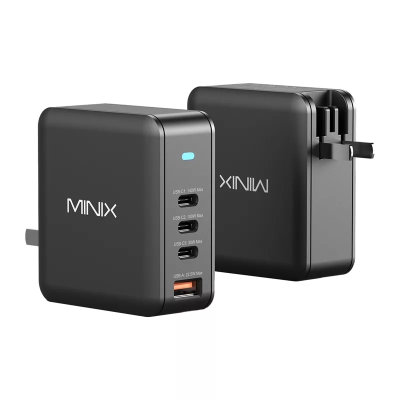 MINIX NEO-P165 GaN-verkkolaturi 3x USB-C ja 1x USB-A liitännöillä 165W