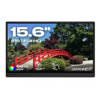 JAPANNEXT JN-MD-i156F-T-LE 15,6 tuuman IPS Full HD kosketusnäyttö kannettava näyttö Mini HDMI:llä, USB-C:llä, sisäänrakennetuilla kaiuttimilla, musta