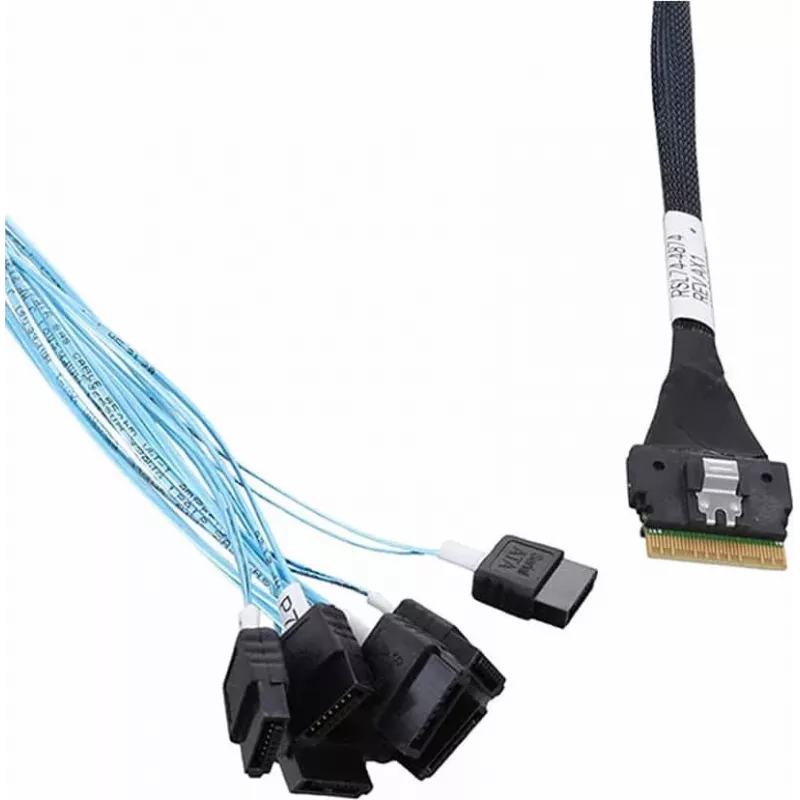 Microchip Adaptec Internal SAS -kaapeli - 1x8 Slim SAS (SFF-8654) - 8x SATA - 0,8 m