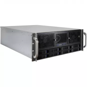 Inter-Tech IPC Storage 4U-4408-L 4U räkkikiinnitteinen palvelinkotelo, 8x 3,5 tuuman Hot-Swap, ilman virtalähdettä, musta