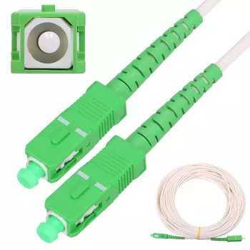 Extralink liitäntäkaapeli SC/APC-SC/APC, LSOH, yksimuoto, Simplex, G.657A2, 3 mm, 15 m, valkoinen