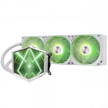 TRYX STAGE ARGB 360 AIO neste-CPU-jäähdytin, Dual-IPS-näyttö - 360mm, valkoinen