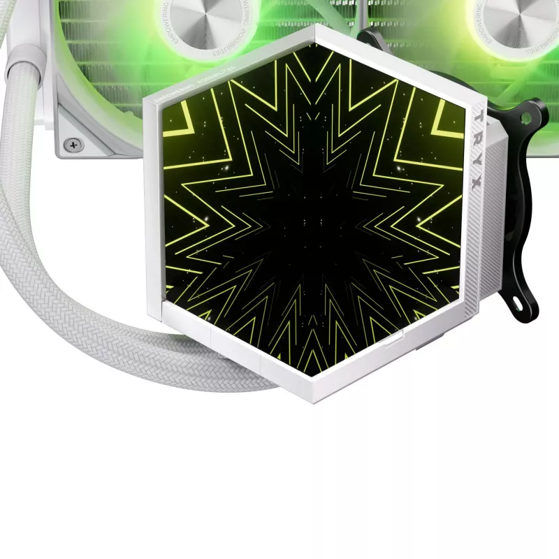 TRYX STAGE ARGB 360 AIO neste-CPU-jäähdytin, Dual-IPS-näyttö - 360mm, valkoinen