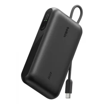 Belkin BoostCharge 10K PD45W Display varavirtalähde USB-C-kaapelilla, 10000mAh, musta
