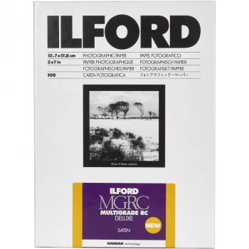 ILFORD MG RC DL 13x18 cm (5x7 in) kiiltävä vaihtelevakontrastinen mustavalkoinen valokuvapaperi, 100 arkkia