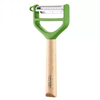 OPINEL T-Duo Y-kuorimaveitsi ruostumaton teräs vihreä pyökkipuu