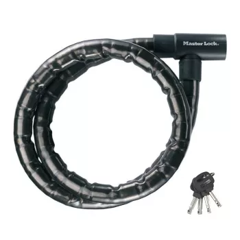 Master Lock avaimella toimiva panssaroitu vaijerilukko 22 mm 8115EURDPS musta 1,2 m