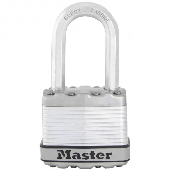 Master Lock laminoitu riippulukko M1EURDLFCC korroosiosuojalla, boorikarbidisanka, 8 mm halkaisija, 48 mm sangan leveys, eri avaimilla, 2 avainta, säänkestävä, turvallisuustaso 8/10