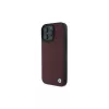 BMW iPhone 16 Pro Max punainen kova kotelo Sign Leather Diamond Metal Logo MagSafe
