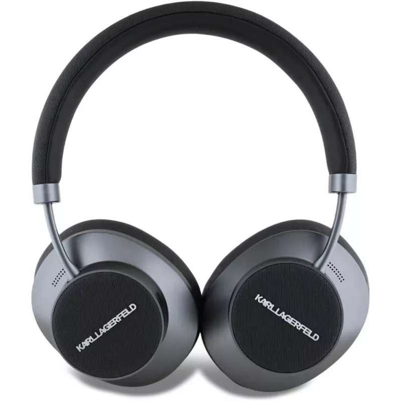 Karl Lagerfeld Saffiano Metal Logo langattomat Bluetooth on-ear-kuulokkeet musta