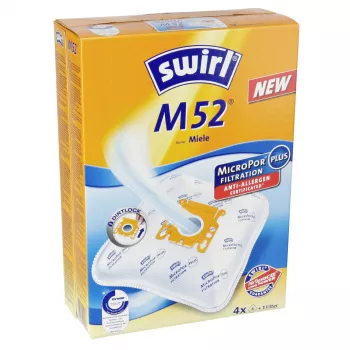 Swirl M 52 MicroPor Plus pölynimurin pussit (4 kpl:n pakkaus) suodattimilla