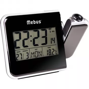 Mebus 42425 projektioherätyskello - digitaalinen LCD, 12/24 h, lämpötila, musta/harmaa