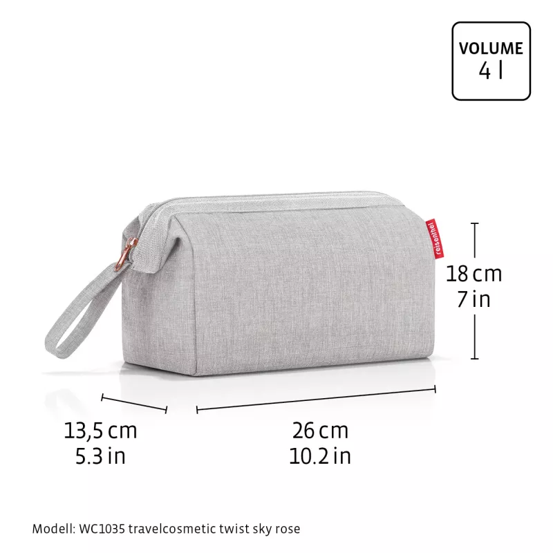Reisenthel WC7009 Travel Cosmetic Dots toilettilaukku - monivärinen polyesteri vetoketjulla, 3 taskua