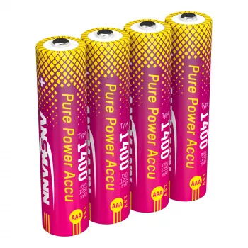 ANSMANN PurePower AAA 1400 mAh 1,5 V Li-Ion -ladattavat akut, 4 kpl:n pakkaus (1311-0034)