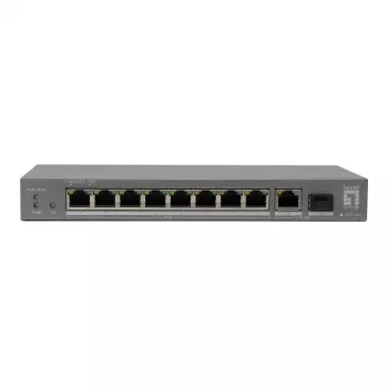 LevelOne PoE+ kytkin 8xGE PoE/1xGE/1xSFP 120W hallitsematon muovi