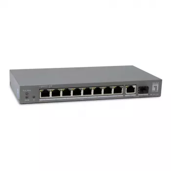 LevelOne PoE+ kytkin 8xGE PoE/1xGE/1xSFP 120W hallitsematon muovi