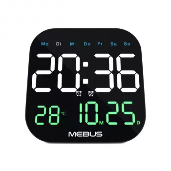 Mebus 19855 radioseinä kello analoginen pöytäkello 18,5 cm musta