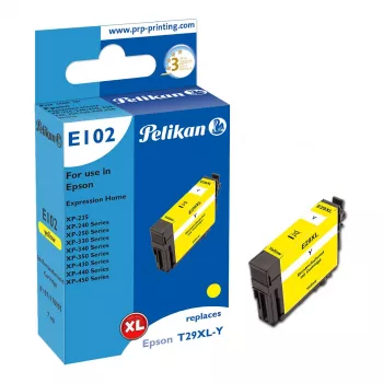 Pelikan E102 -yhteensopiva mustekasetti keltainen High (XL) Yield Epson XP-450 XP-440 XP-430 XP-350 XP-340 XP-330 XP-250 XP-240 XP-235 1 kpl