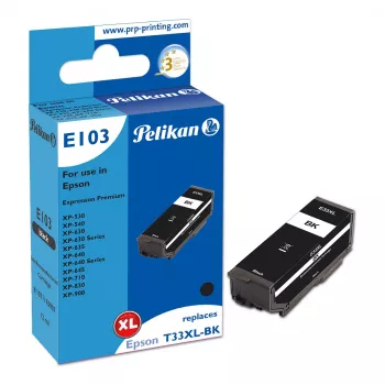 Pelikan E103 -yhteensopiva mustekasetti musta High Yield Epson XP-530 XP-540 XP-630 XP-635 XP-640 XP-645 XP-710 XP-830 XP-900