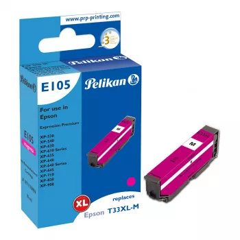 Pelikan E105 -yhteensopiva mustekasetti magenta High Yield (XL) Epson XP-530/540/630/635/640/645/710/830/900 - 1 pakkaus