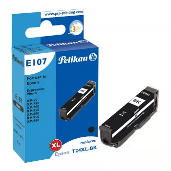 Pelikan E107 yhteensopiva mustepatruuna musta High Yield (XL) Epson Expression Photo XP-55/XP-750/XP-760/XP-850/XP-860/XP-950/XP-960 (korvaa Epson 27XL) - 1 pakkaus