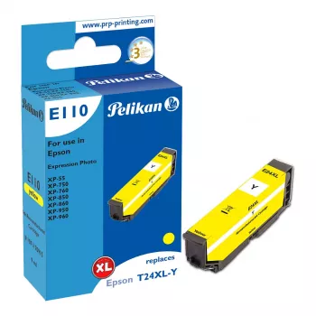 Pelikan E110 yhteensopiva mustepatruuna keltainen High Yield (XL) Epson Expression Photo XP-55/XP-750/XP-760/XP-850/XP-860/XP-950/XP-960 - 1 kpl:n pakkaus
