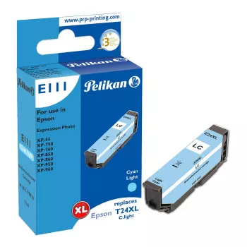 Pelikan E111 yhteensopiva mustepatruuna vaaleansyaani High Yield (XL) Epson Expression Photo XP-55/XP-750/XP-760/XP-850/XP-950/XP-960 - 1 kpl:n pakkaus