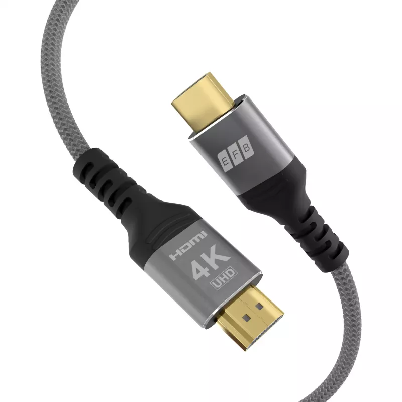 EFB HDMI 2.0 High-Speed HDMI-kaapeli Ethernetillä 10m harmaa 4K60Hz 18Gbit/s