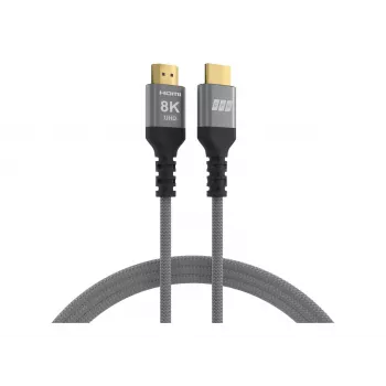 EFB Elektronik 5m Ultra High-Speed HDMI 2.1 -kaapeli 8K60Hz 48Gbit/s harmaa punottu