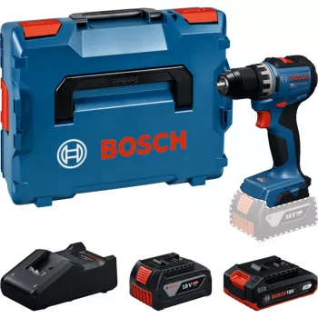 BOSCH akkuporakone GSR18V-52, 2 akkua 18 V 4,0 Ah ja 2,0 Ah, L-BOXX-laukussa (vähittäismyynti)