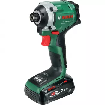 BOSCH UniversalImpactDrive 18V-210 akkuiskuruuvinväännin (18V, 2,0Ah, Li-Ion, 1/4 tuuman kuusio, 210 Nm, 3400 kierr./min, laukku, POWER FOR ALL ALLIANCE)