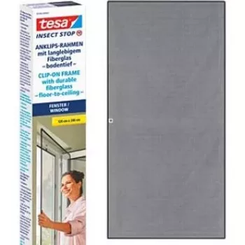 Tesa Insect Stop Clip On 55360 lattiasta kattoon 2,4x1,2 m antrasiitti