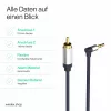 ShiverPeaks Flexline 3,5 mm:n jakkiliitin - 2x RCA audiokaapeli, kulmaliitin, 0,75 m, musta