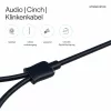 ShiverPeaks Flexline 3,5 mm:n jakkiliitin - 2x RCA audiokaapeli, kulmaliitin, 0,75 m, musta