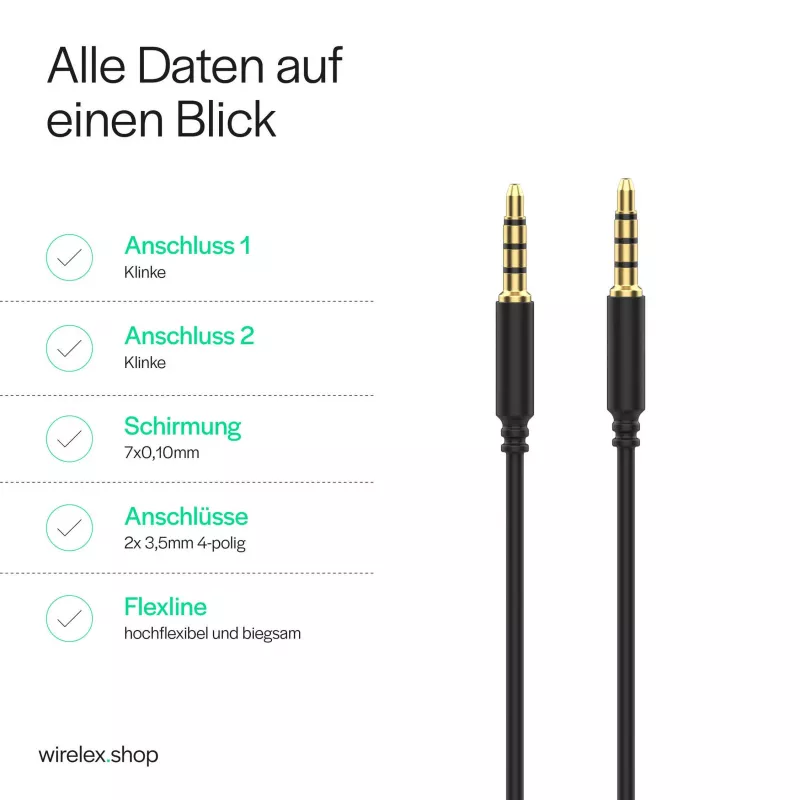 ShiverPeaks audioliitäntäkaapeli minijack