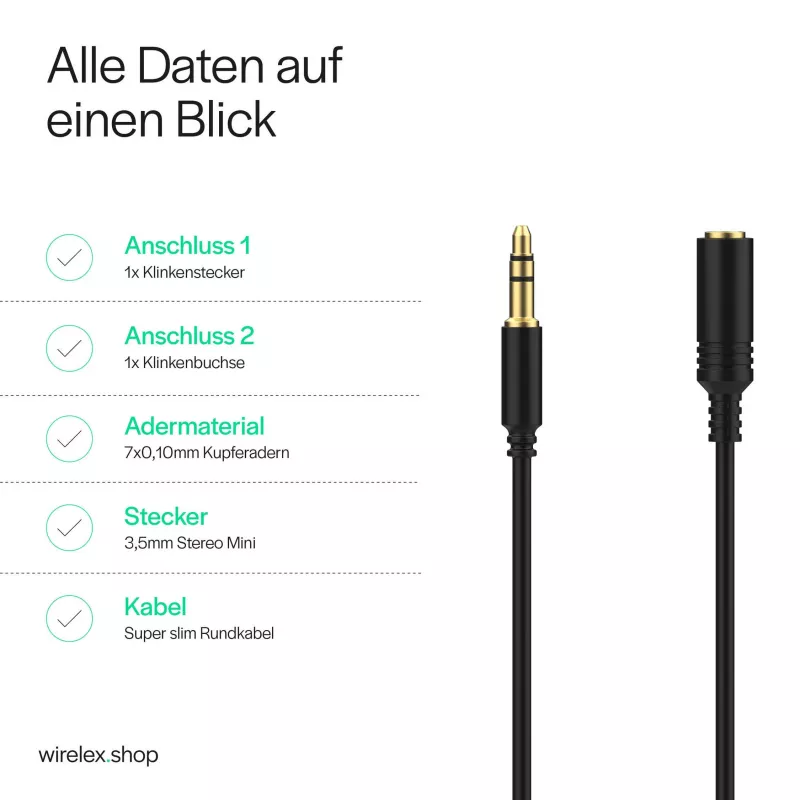 ShiverPeaks audioliitäntäkaapeli mini flex