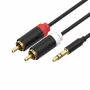 ShiverPeaks audio 3,5 mm:n jakki - 2x RCA stereo audiokaapeli 1,5 m kullattu musta